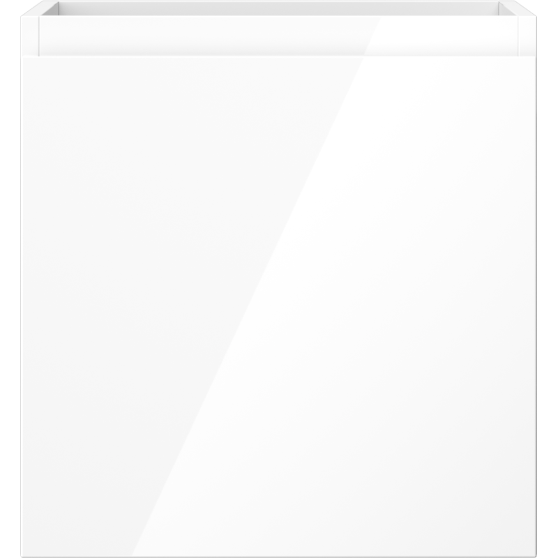 Underskap til servant 45 cm i hvit høyglans med glatt, rektangulær front uten håndtak.