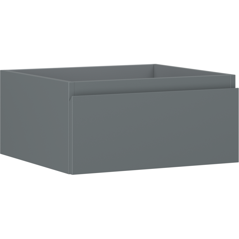 Servantskap 50 cm grafitt matt med én skuff, moderne design uten synlige håndtak.