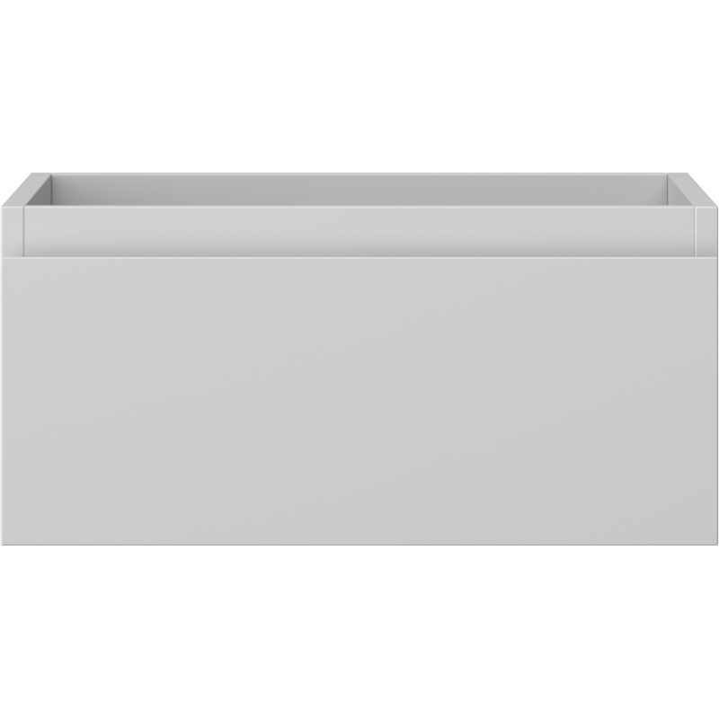 Underskap til servant 50 cm i lys grå matt med én glatt skuff og moderne, håndtaksløst design.