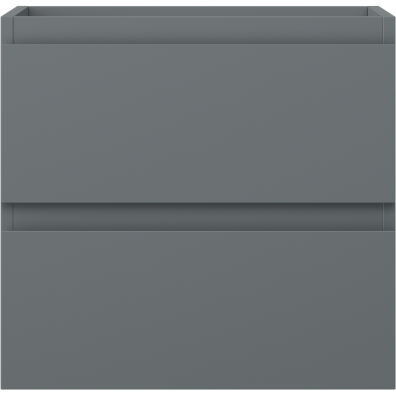 Underskap til servant Mexen Orio 50 cm i grafitt matt med to skuffer, sett rett forfra.