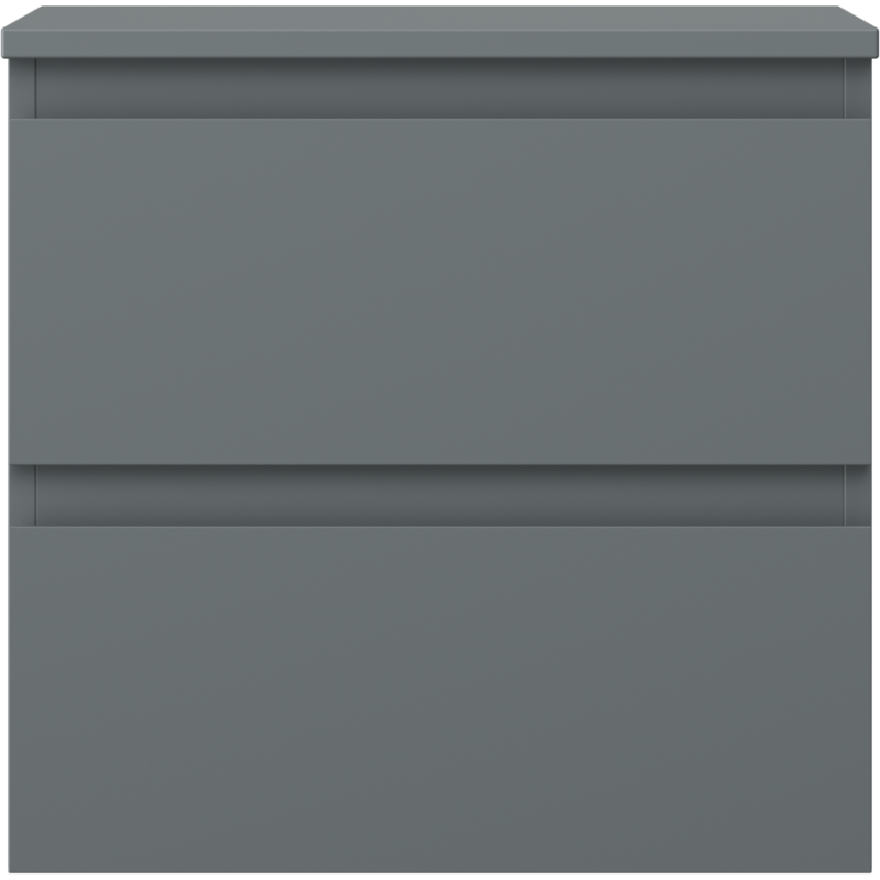 Underskap til servant Mexen Orio 50 cm i matt grafitt med to skuffer og integrerte horisontale grep.