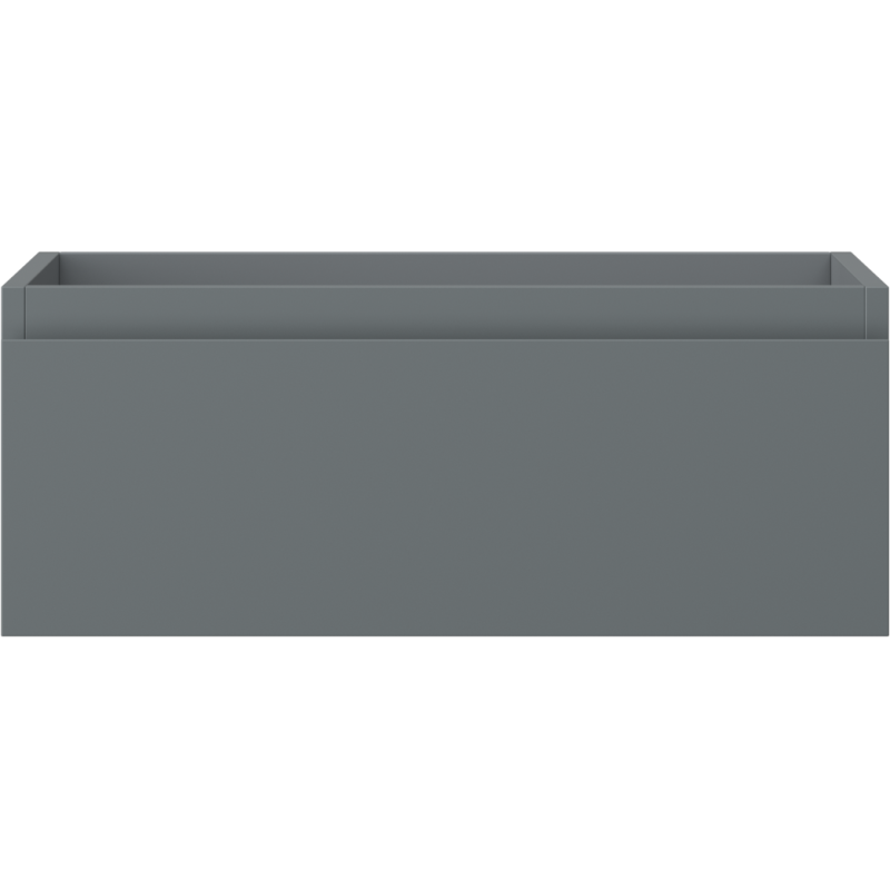 Underskap til servant i grafitt matt med én slett skuff og minimalistisk design uten håndtak.