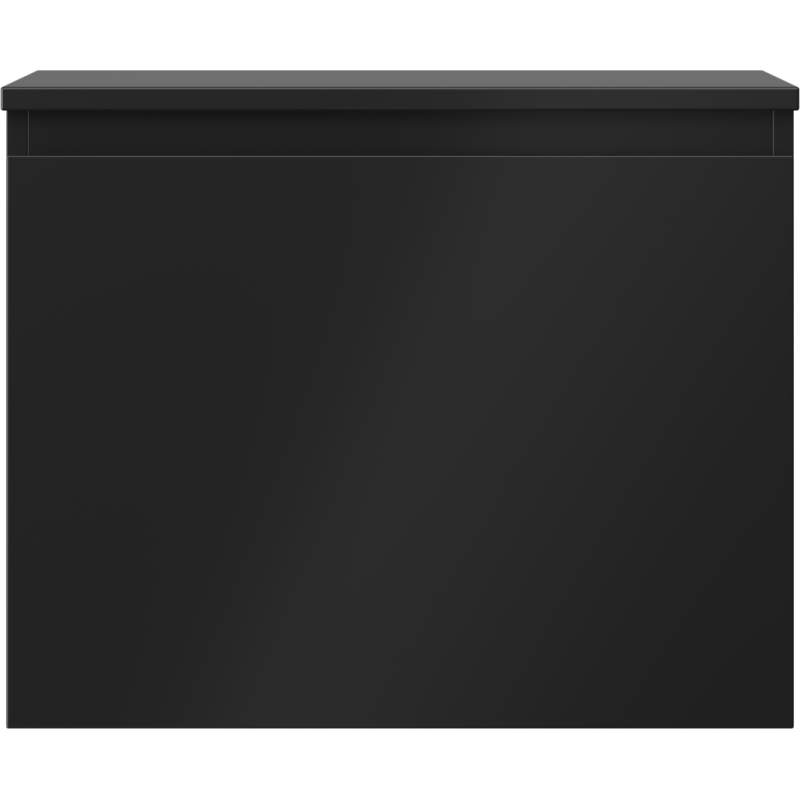 Underskap til servant 60 cm i svart matt med glatt front og minimalistisk design, sett forfra.