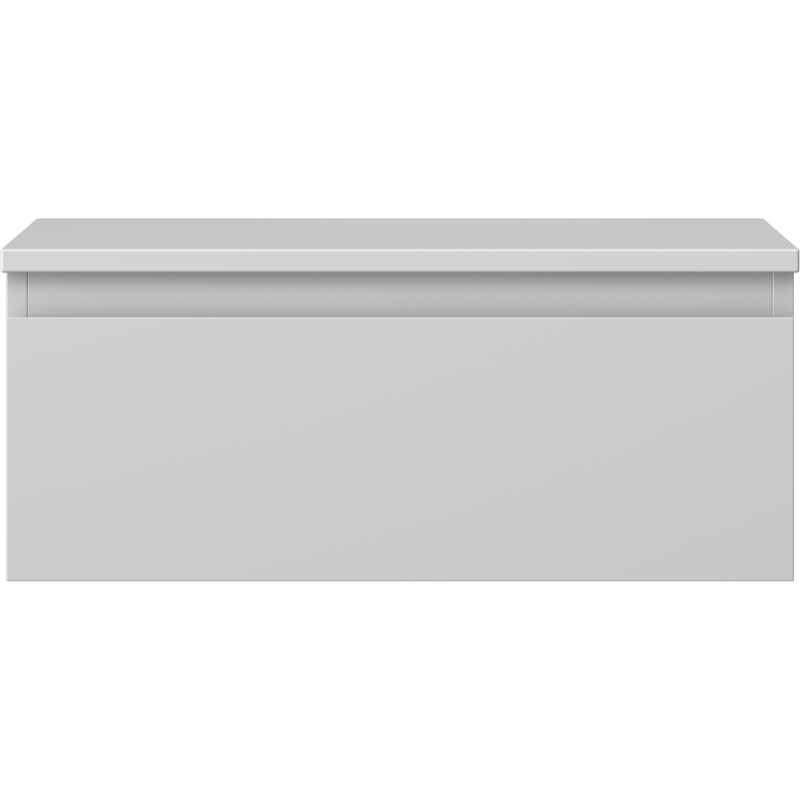 Underskap til servant Mexen Orio 60 cm i grå matt finish med én skuff, sett rett forfra.