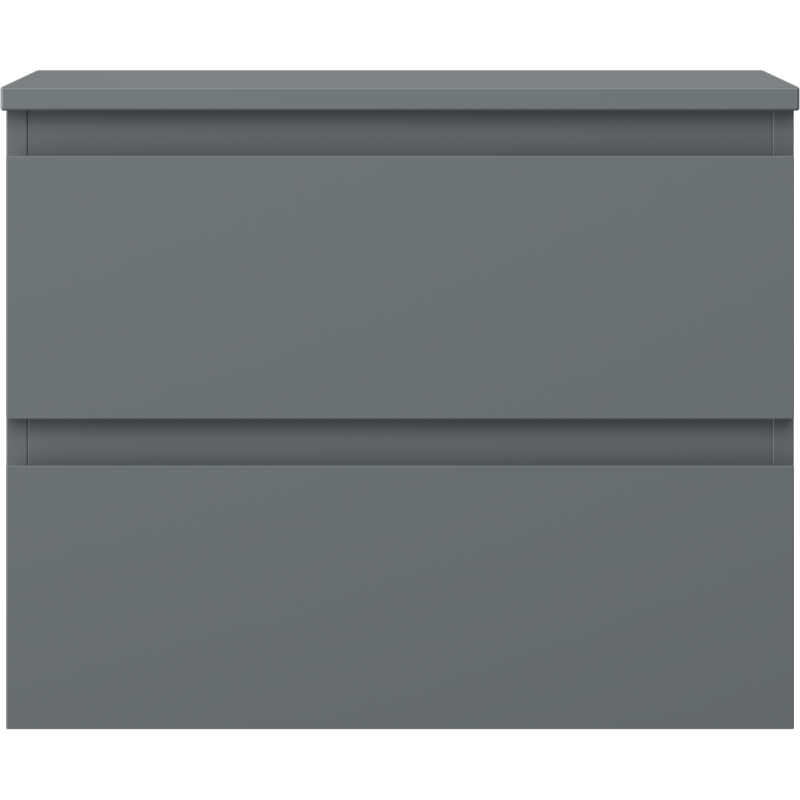 Underskap til servant i grafitt matt med to skuffer og integrerte håndtak, vist rett forfra.