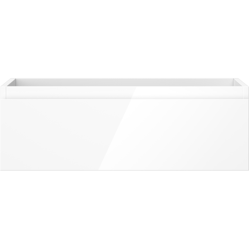 Underskap til servant Mexen Orio 70 cm i hvit høyglans med én skuff, sett rett forfra.