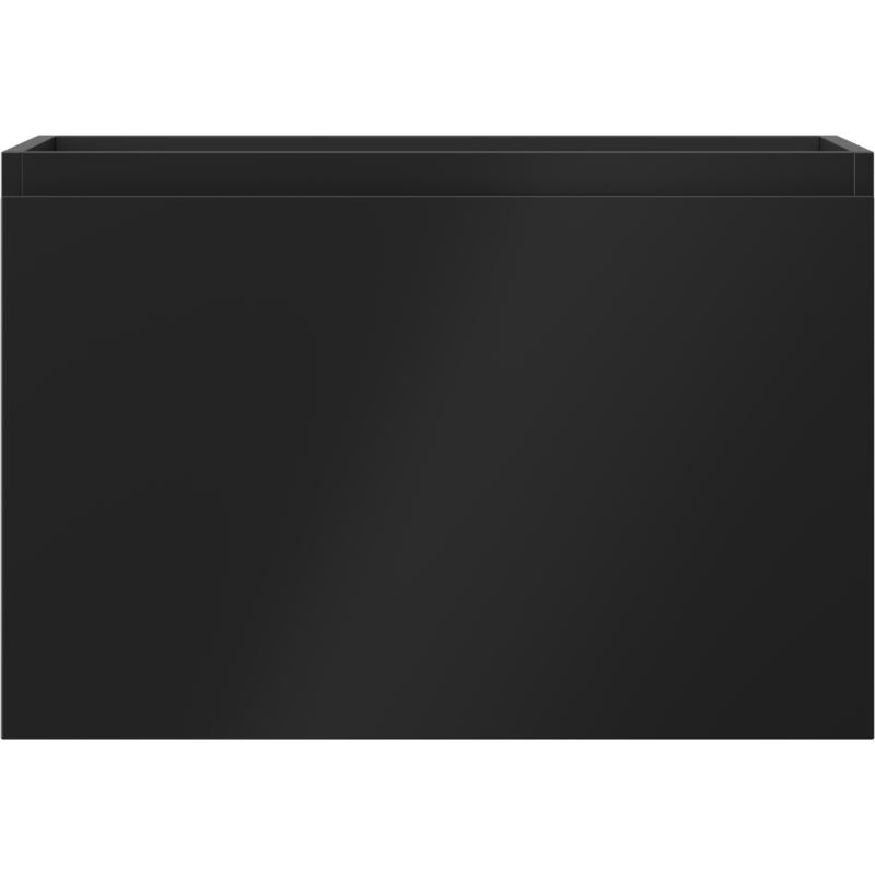 Underskap til servant Mexen Orio 70 cm i svart matt med én skuff, sett rett forfra.