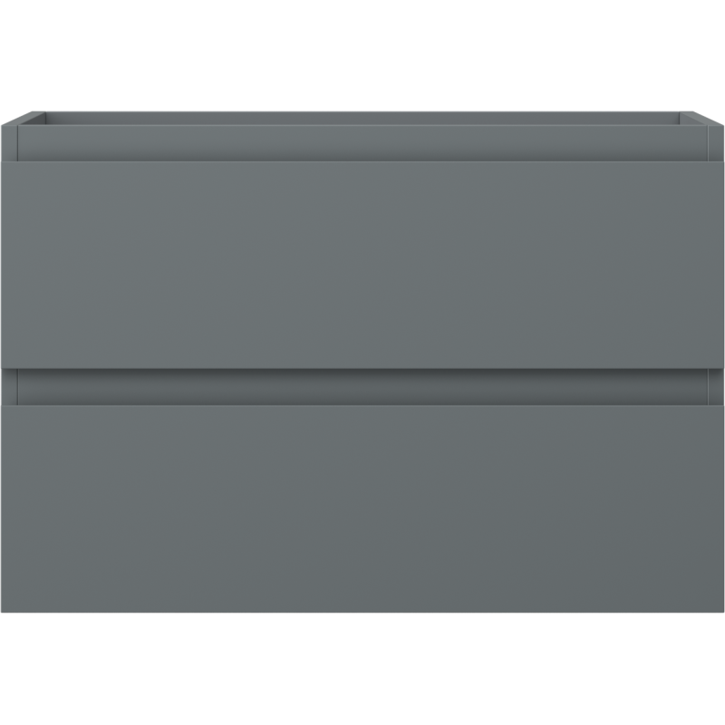 Underskap til servant i grafitt matt med to skuffer og integrerte håndtak, sett forfra.