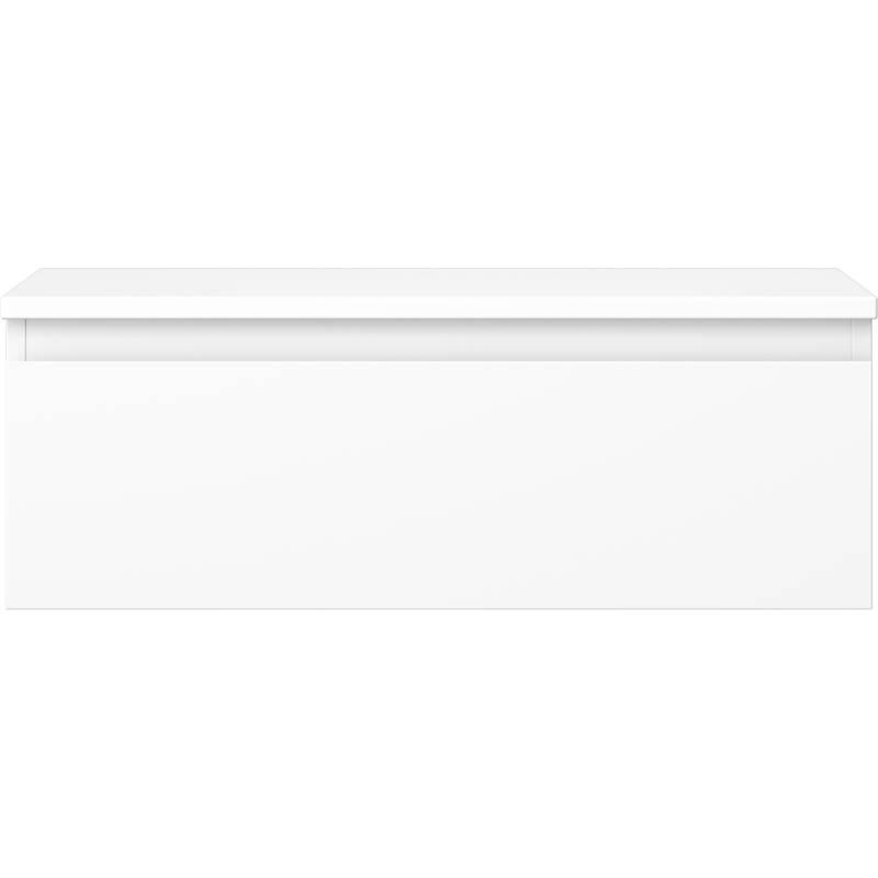 Underskap til servant Mexen Orio 70 cm i hvit matt med én skuff, sett rett forfra.