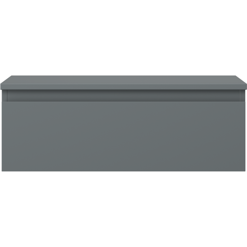 Underskap til servant Mexen Orio 70 cm i grafitt matt med én skuff, sett rett forfra.