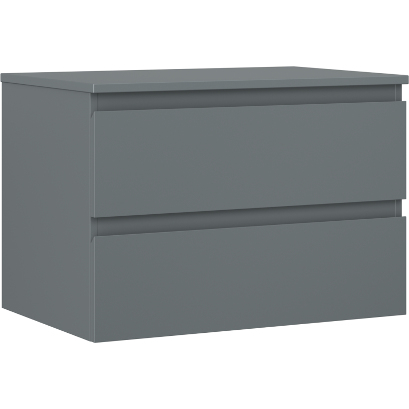 Servantskap 70 cm grafitt matt med to håndtaksløse skuffer i minimalistisk design.