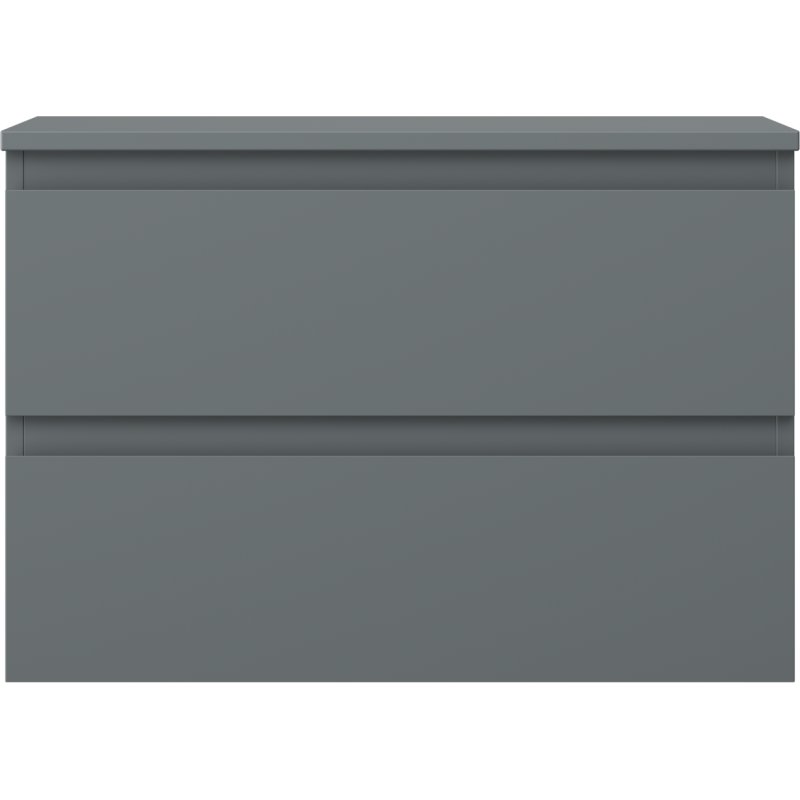 Underskap til servant i grafitt matt med to brede skuffer og håndtaksløst, minimalistisk design.