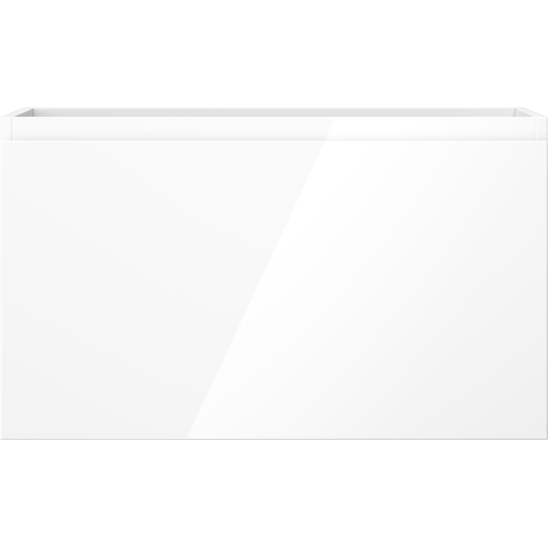 Underskap til servant Mexen Orio 80 cm i hvit høyglans med én skuff, sett forfra.