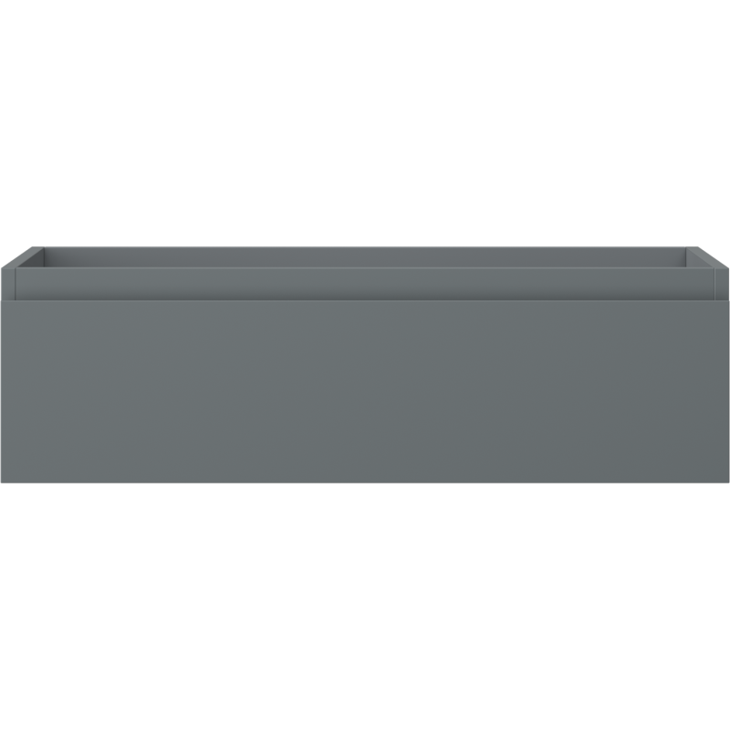 Underskap til servant i grafitt matt med én skuff og glatt front uten håndtak, sett forfra.