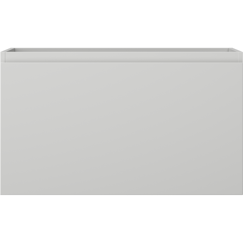 Underskap til servant Mexen Orio 80 cm i grå matt med én glatt skuffefront, sett forfra.