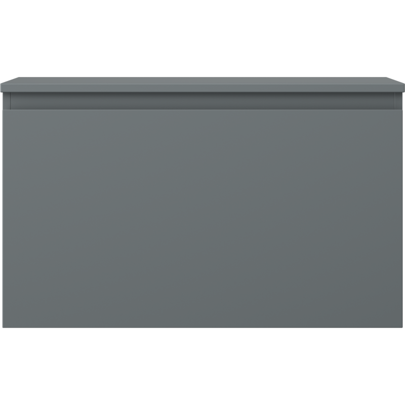 Underskap til servant i grafitt matt med én skuff, sett forfra uten synlige håndtak.