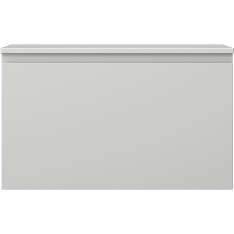 Underskap til servant Mexen Orio 80 cm i grå matt med én skuff, sett rett forfra.