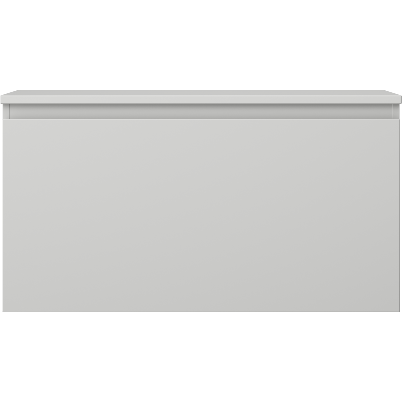 Underskap til servant i hvit matt finish, rektangulært design uten synlige håndtak.