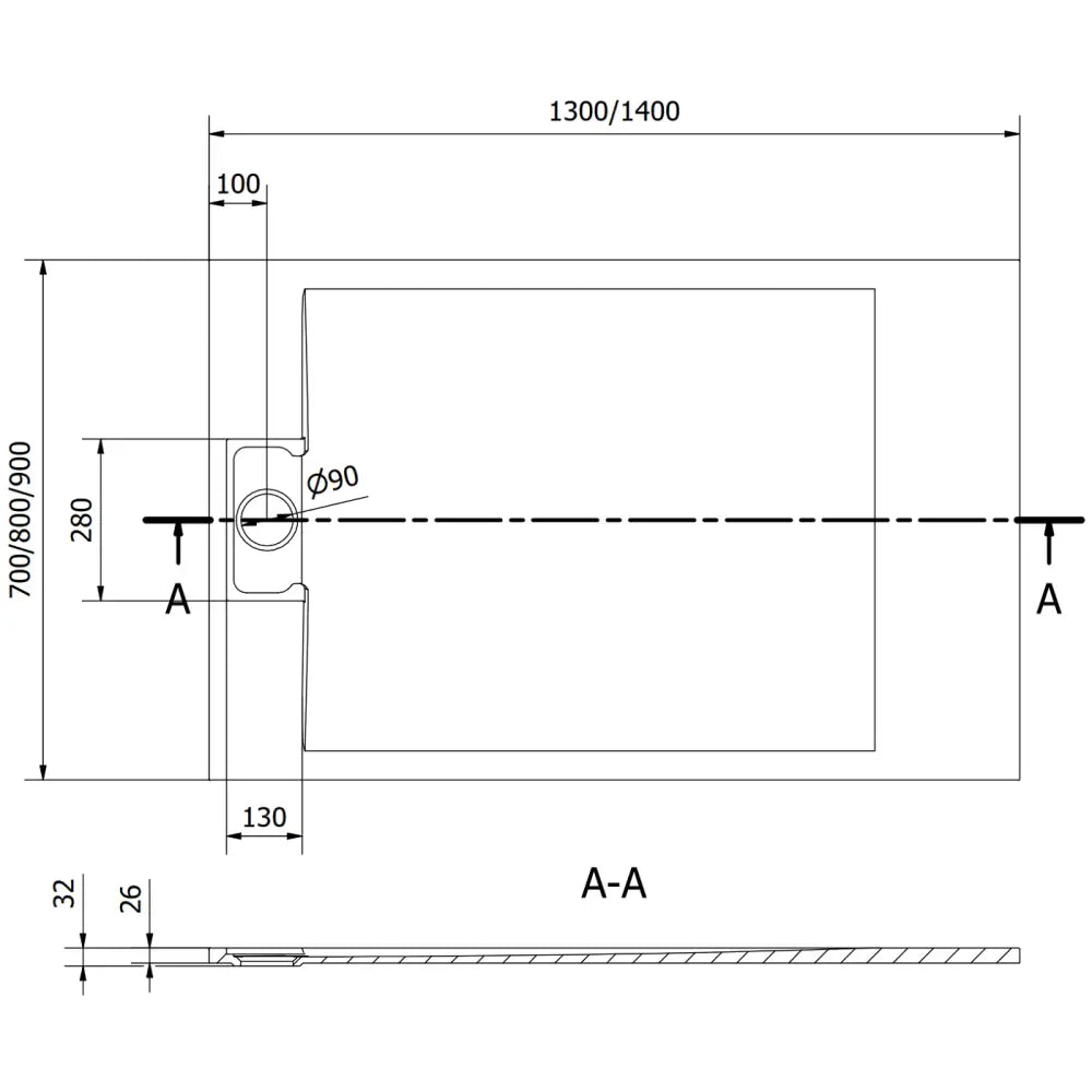 Mexen Otto Rektangulært Dusjbrett Smc 130x90 Cm Hvit - 4n - 8