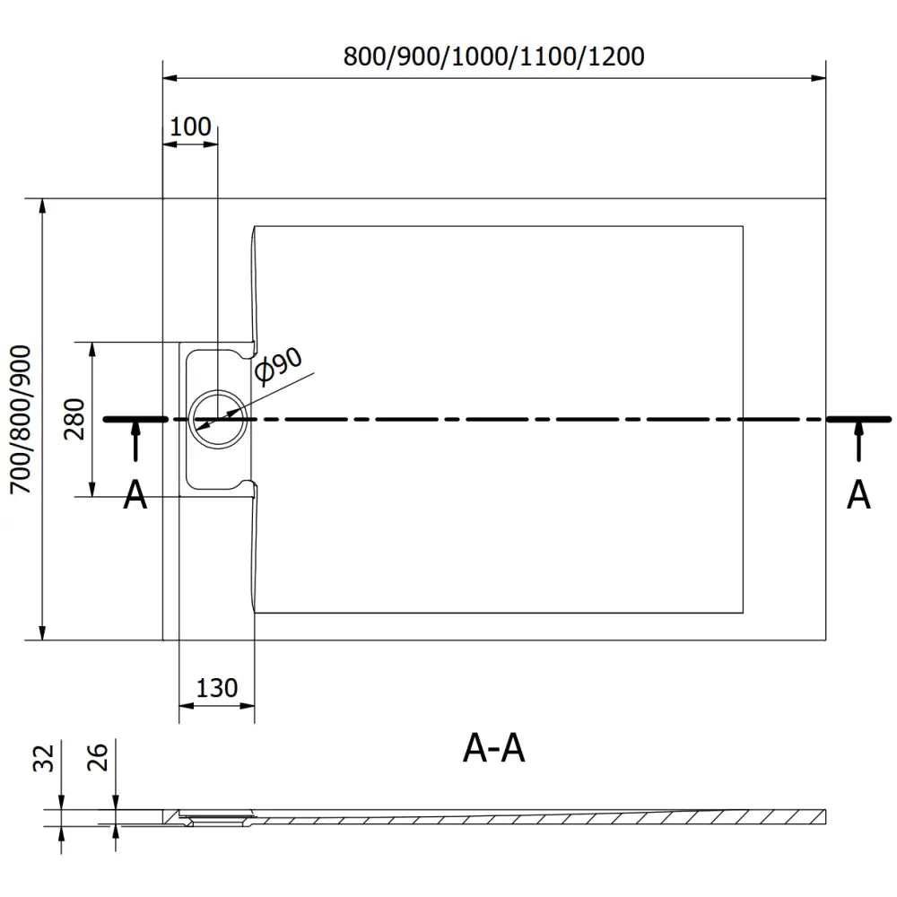 Mexen Otto Rektangulært Smc-dusjbrett 100x80 Cm Hvit - 4n - 8