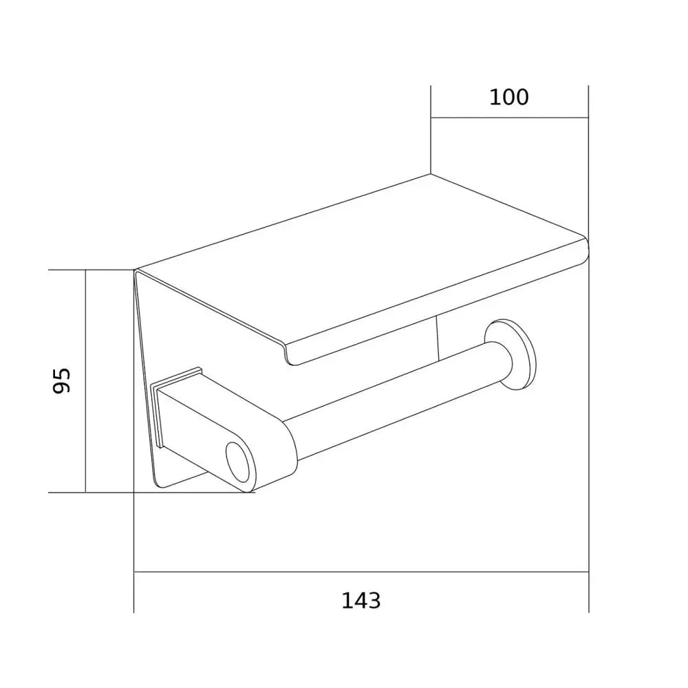 Mexen Papirholder Med Hylle Gull - 701197 - 2