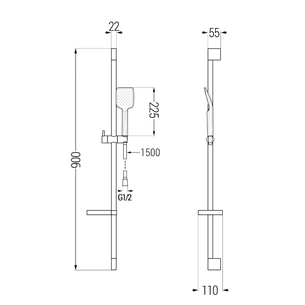 Mexen Pecos Ds62 Dusjsett Krom - 72714ds62