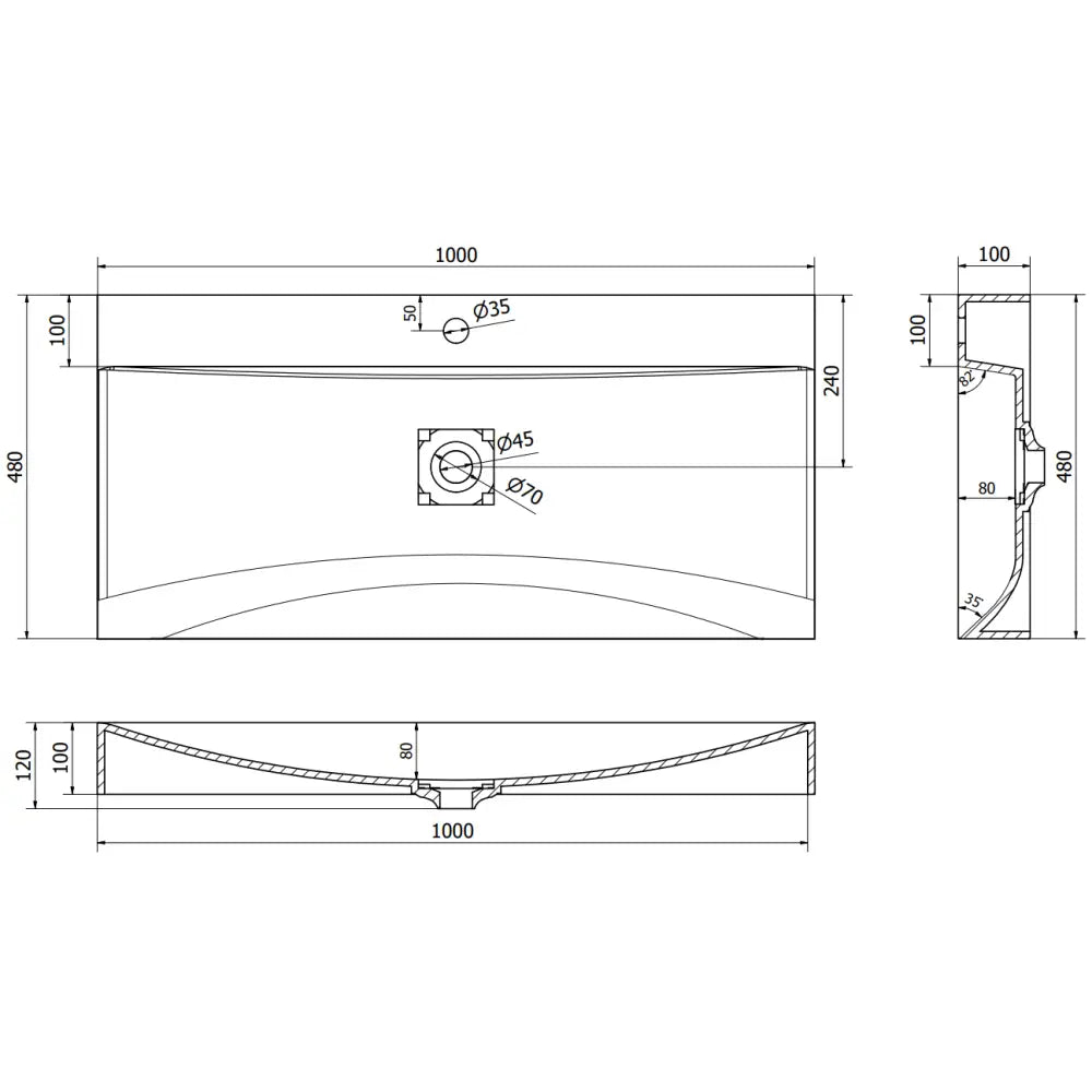 Mexen Poli Servant For Påmontering Av Kompositt 1/o 100x48 Cm Svart - 6