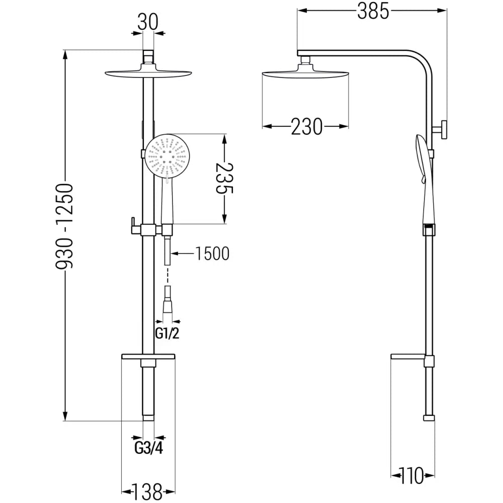 Mexen Q67 Dusjsøyle Krom/hvit - 798676795 - 2