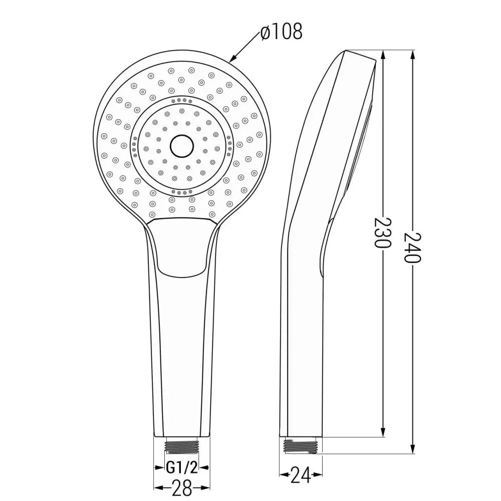 Mexen R-05 Dusjhåndtak Med 3 Funksjoner Krom/hvit - 79505 - 2