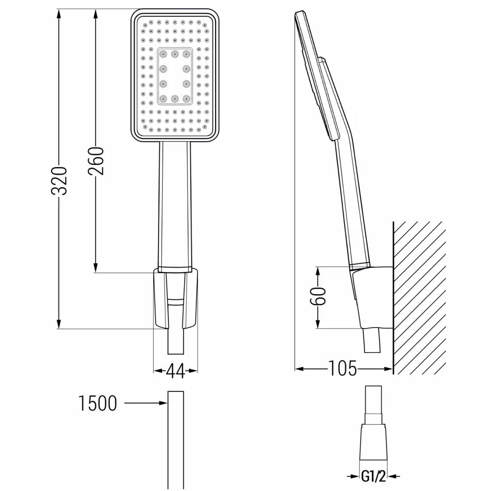 Mexen R-54 Punktdusjsett Krom/svart - 785545052 - 2