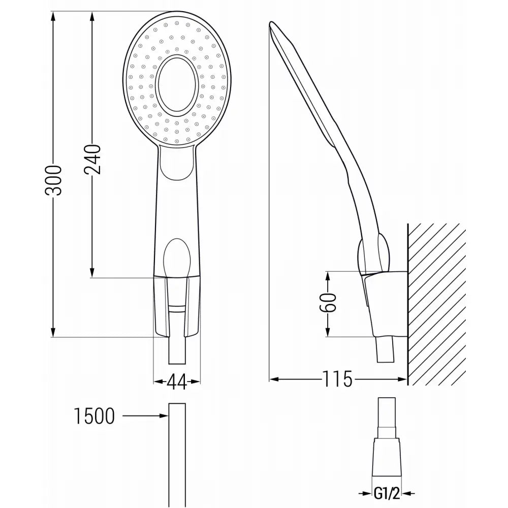 Mexen R-73 Punkt Dusjsett Krom/hvit - 785735052- - 2