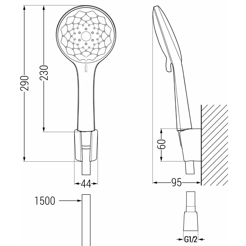 Mexen R-74 Punkt Dusjsett Svart - 785745052- - 2