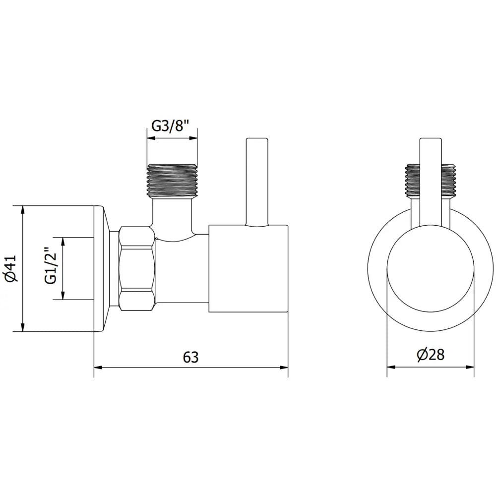 Mexen R1 Vinkelventil For Batteri 1/2’x3/8’ Svart - 79970- - 2