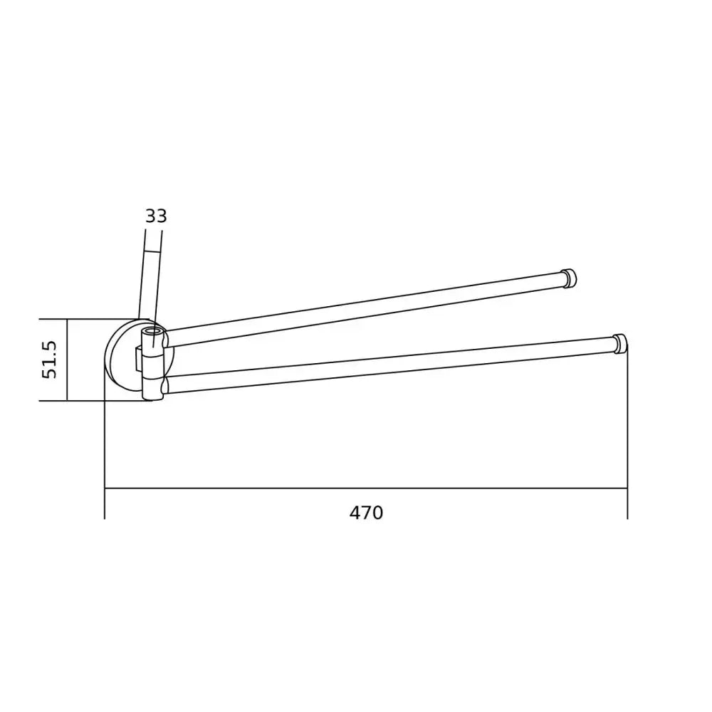 Mexen Remo Dobbel Roterende Håndklehenger Krom - 70507255 - 2