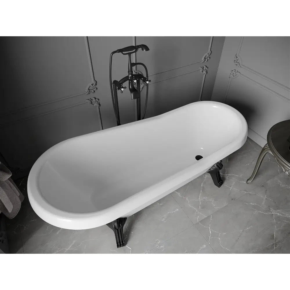 Mexen Retro Frittstående Badekar 170x75 Cm Hvit Svarte Ben - 53251707500
