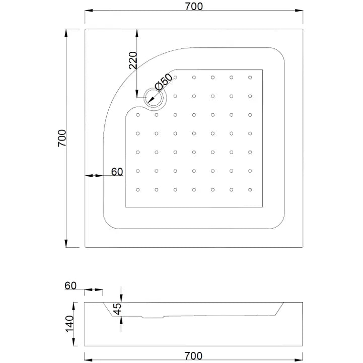 Mexen Rio Dusjkabinett Kvadratisk 70x70 Cm Gjennomsiktig Gull + Dusjbunn Rio Hvit - 860-070-070-50-00- - 6