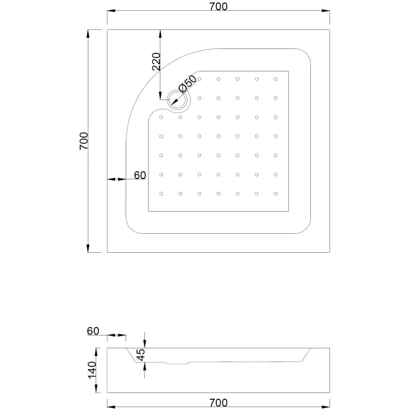 Mexen Rio Dusjkabinett Kvadratisk 70x70 Cm Gjennomsiktig Krom + Dusjbrett Rio Hvit - 860-070-070-01-00- - 6