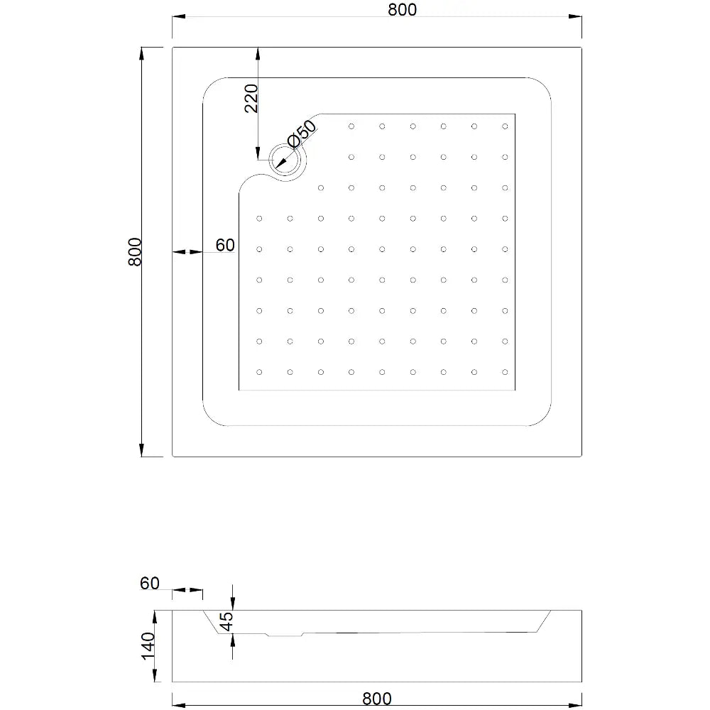 Mexen Rio Dusjkabinett Kvadratisk 80x80 Cm Gjennomsiktig Krom + Dusjbrett Rio Hvit - 860-080-080-01-00- - 6