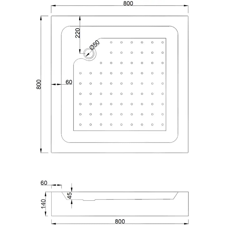 Mexen Rio Dusjkabinett Kvadratisk 80x80 Cm Striper Svart + Rio Dusjbunn Hvit - 860-080-080-70-20- - 6