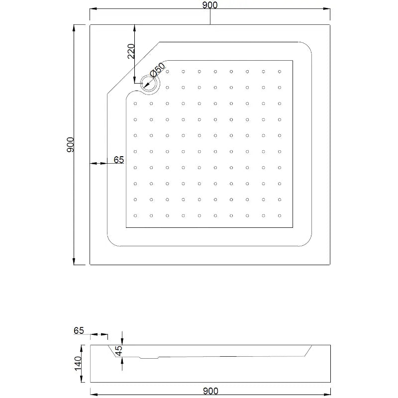 Mexen Rio Dusjkabinett Kvadratisk 90x90 Cm Frostet Krom + Dusjbunn Rio Hvit - 860-090-090-01-30- - 6