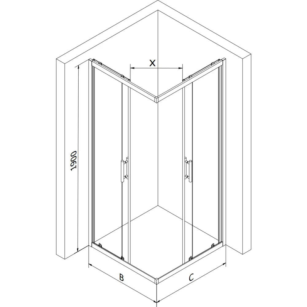 Mexen Rio Dusjkabinett Kvadratisk 90x90 Cm Gjennomsiktig Gull + Dusjkar Flat Hvit - 860-090-090-50-00-4010g - 7