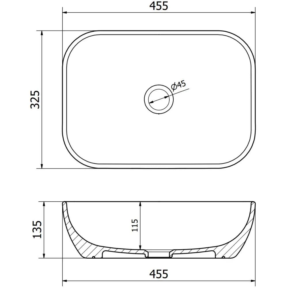 Mexen Rita Overflatevask 45x32 Cm Hvit/svart Mønster - 3