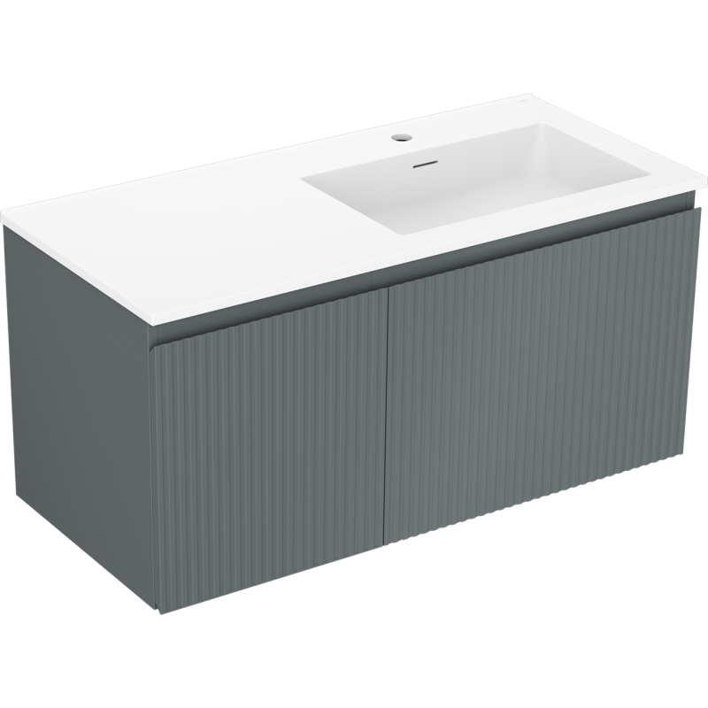 Servantskap med vask 100 cm grafitt/børstet hvit Mexen Rivel – 91A23-10047-3-BBFF66-W18P01