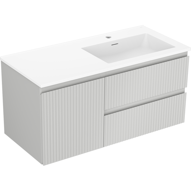 Servantskap med vask 100 cm grå/hvit matt Mexen Rivel Otis høyre – 91A23-10047-3-BBFFF62-W18P01