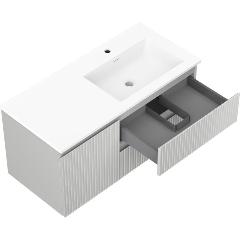 Servantskap med vask 100 cm grå/hvit matt Mexen Rivel Otis høyre – 91A23-10047-3-BBFFF62-W18P01