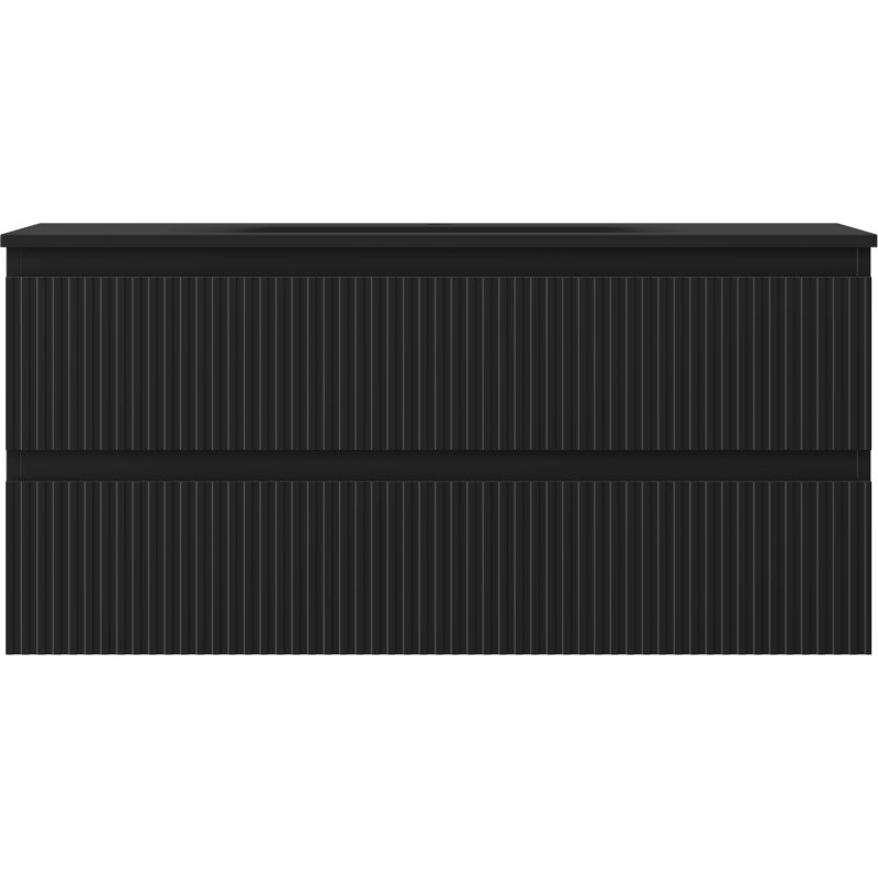 Servantskap med vask 100 cm svart matt Mexen Rivel, 2 skuffer – 91A20-10047-2-BFF71-W23M71