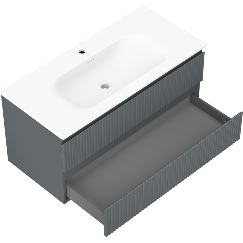 Servantskap med vask 100 cm Mexen Rivel grafitt/hvit matt – 91A20-10047-2-BFF66-W23M01