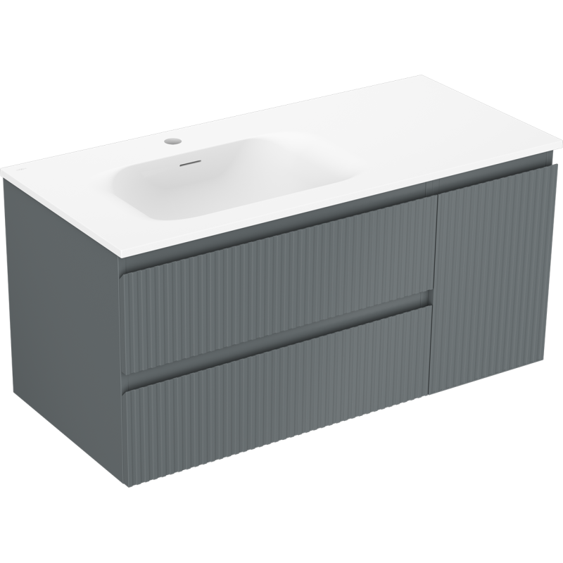 Servantskap med vask 100 cm grafitt/hvit matt Mexen Rivel – 91A23-10047-3-BBFFF66-W23L01