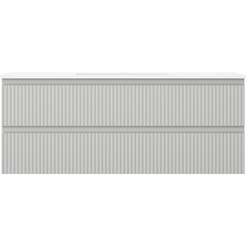 Servantskap med vask 120 cm grå matt/hvit matt, 2 skuffer Mexen Rivel – 91A20-12047-2-BFF62-W18M01