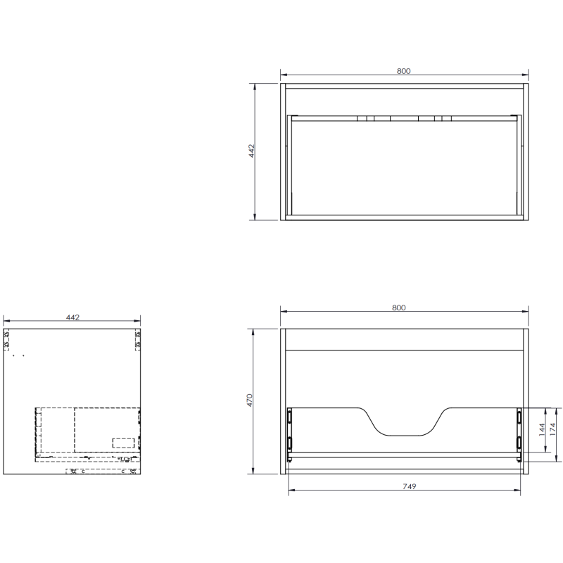 Servantskap med vask 120 cm grafitt matt/hvit matt Mexen Rivel – 91A23-12047-3-BBFF66-W18L01
